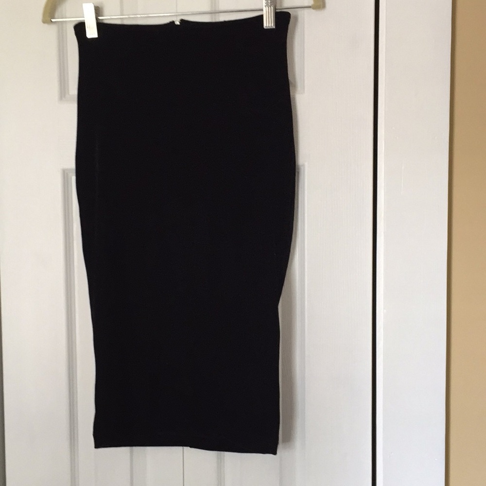 Black Velvet Pencil Skirt